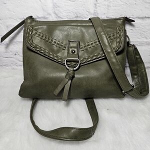 EUC Jen & Co Sloane Olive Green Vegan Leather Crossbody Bag